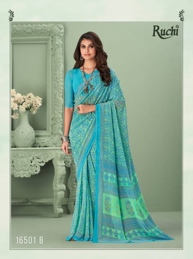 Ruchi Raga Wholesale Daily Wear Georgette Printed Sarees Catalog